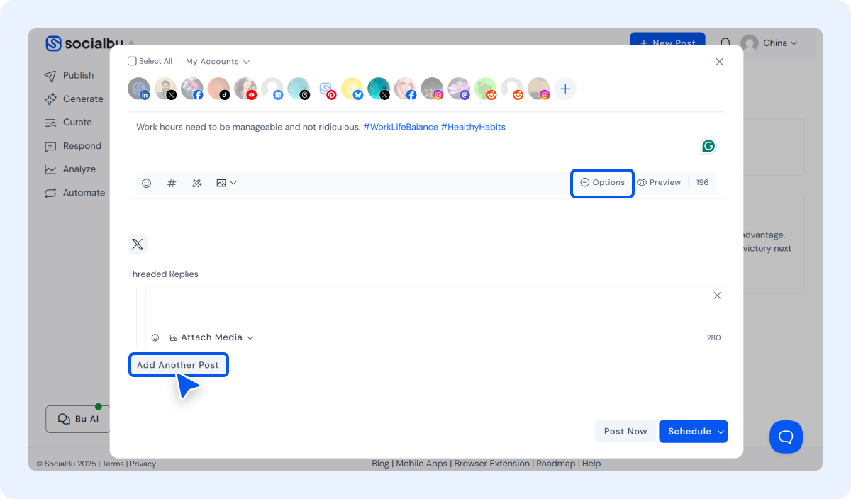 Schedule Twitter Threads Using SocialBu