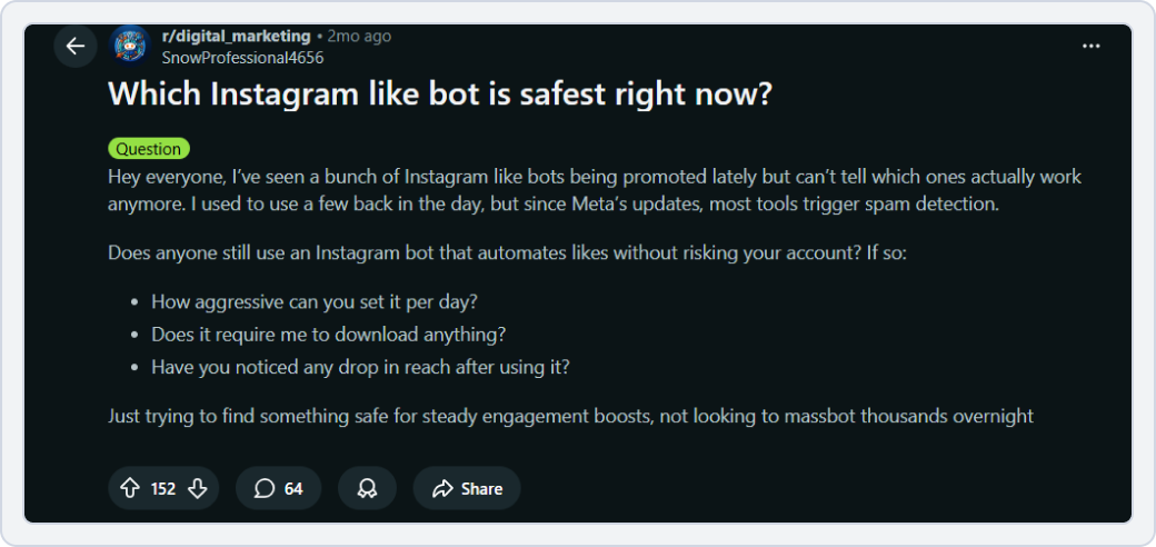 reddit post on the subreddit r/digital_marketing