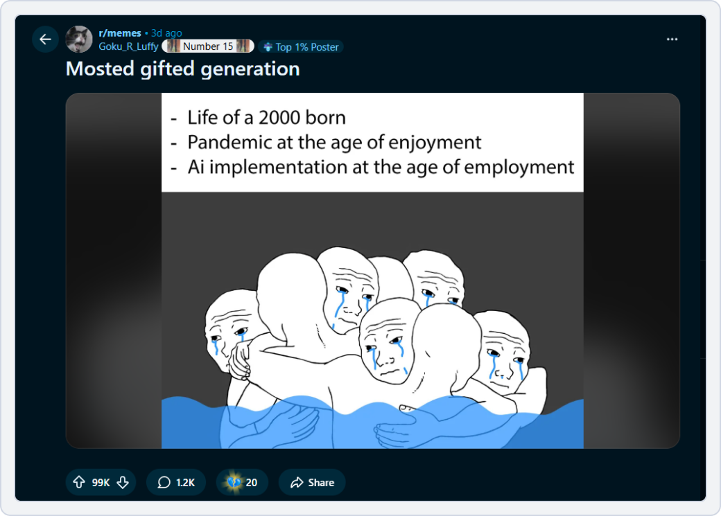 reddit post on the subreddit r/memes