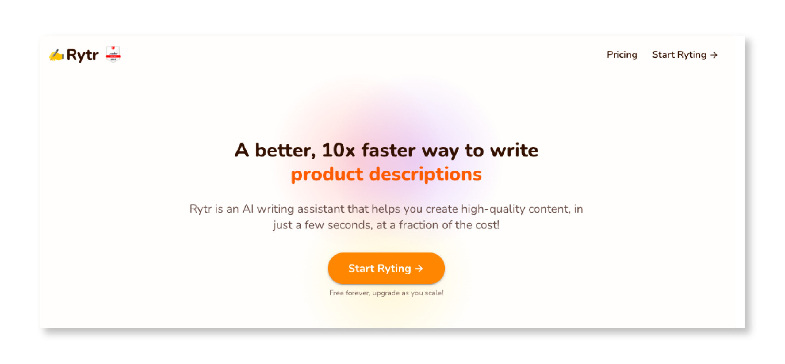 AI content creation tool Rytr