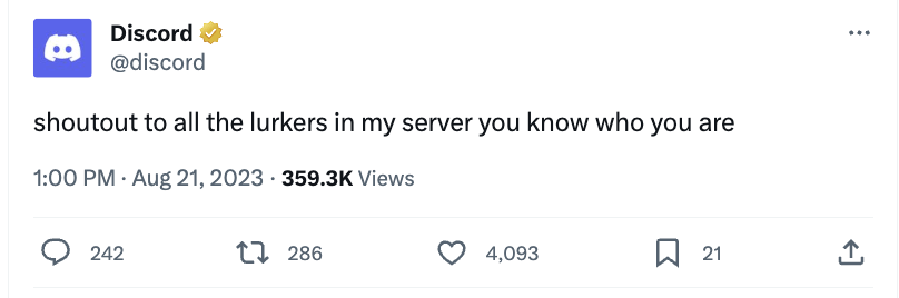 Discord's X presence