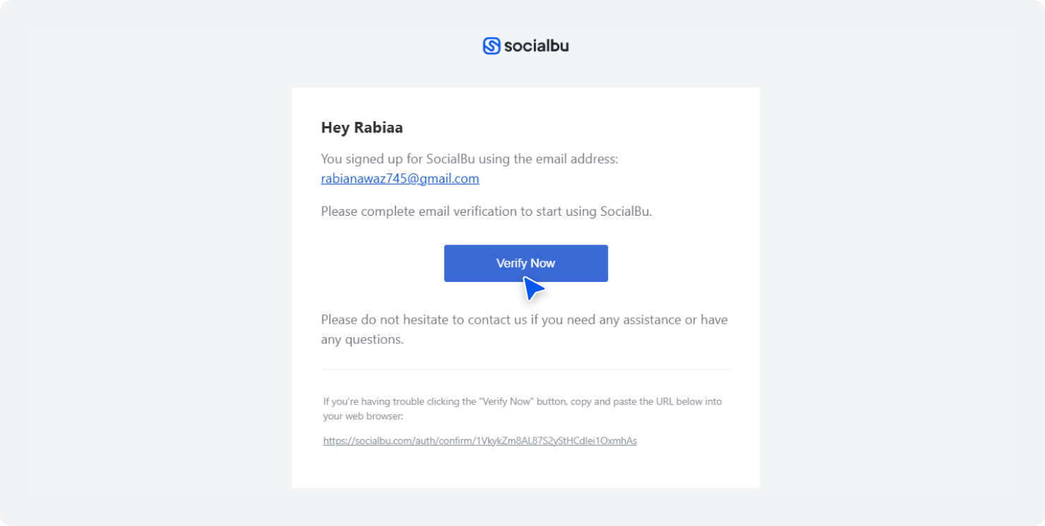 Create an Account on SocialBu: Verify Your Email