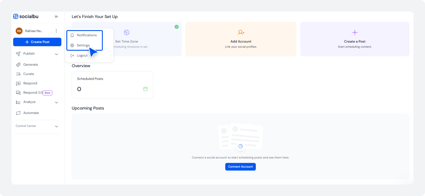 Create an Account on SocialBu: Customize your SocialBu Account