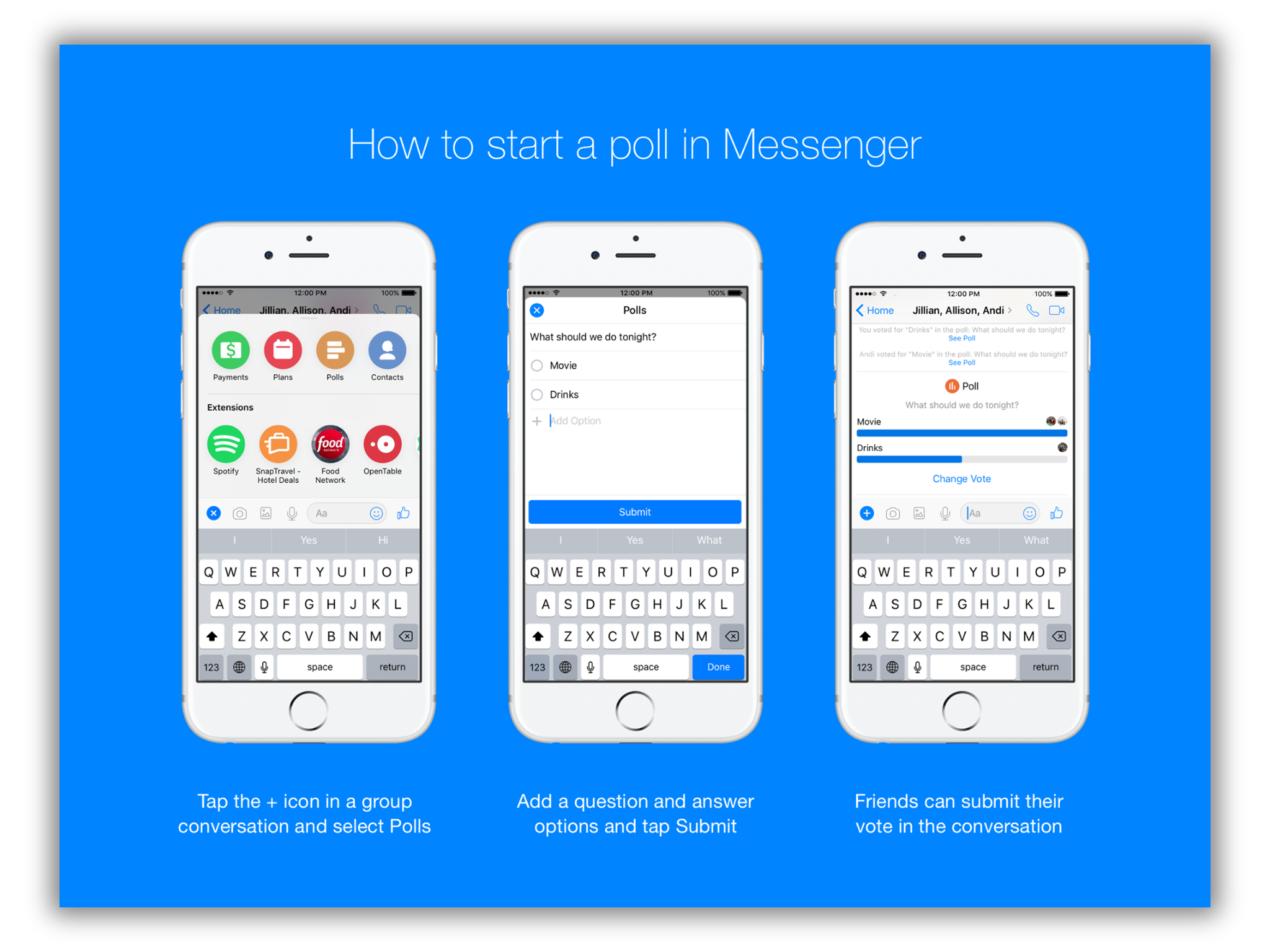 Create a Poll in Facebook Group Chat