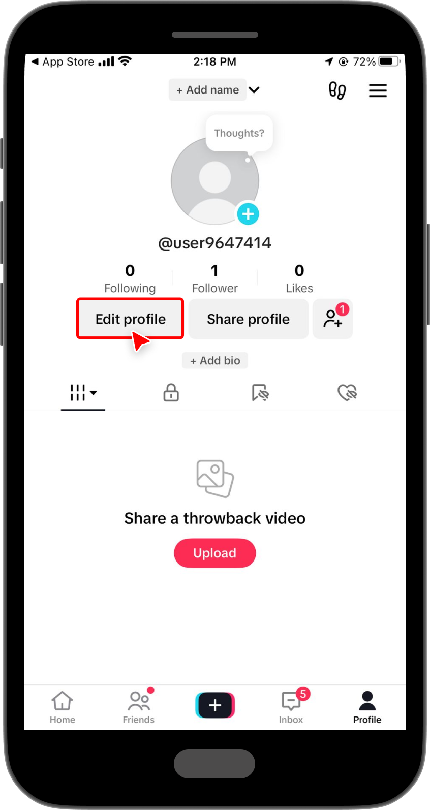 changing TikTok bio 