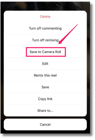 save reels to camera roll