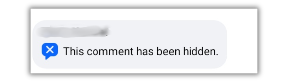 Hiding comments on Facebook