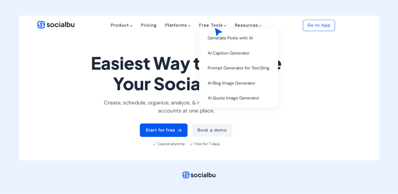 Socialbu AI content generator 