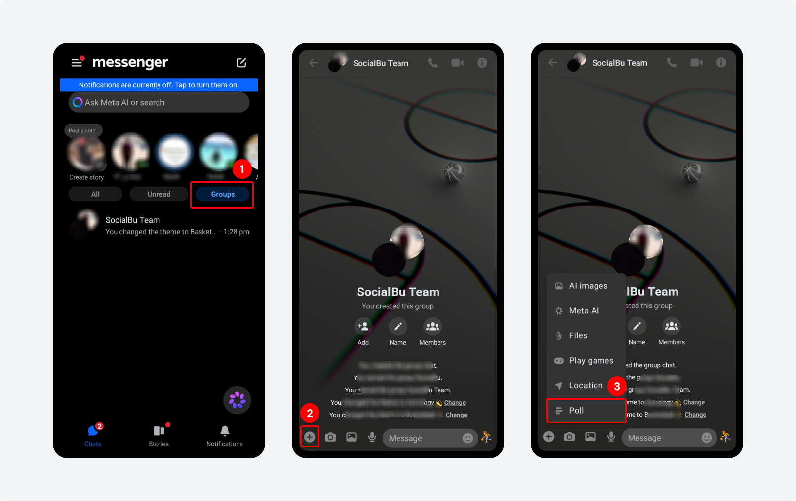 Learn how to create a poll in Messenger Group Chat