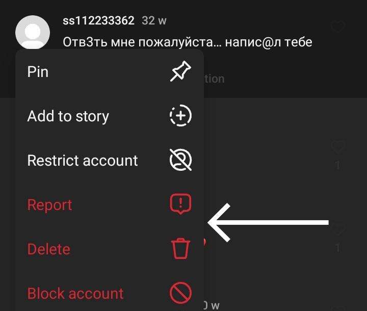 Report and delete the spam comment