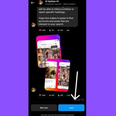 Join Instagram braodcast channel