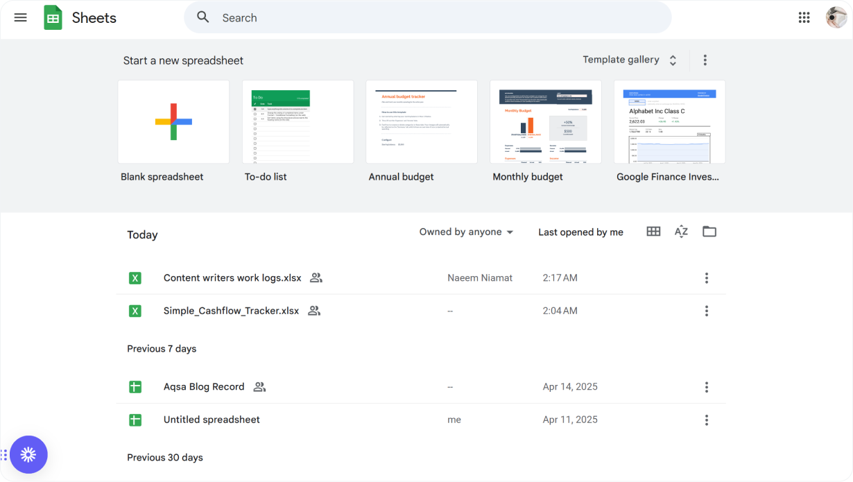 Google Sheets