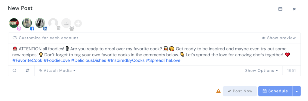 create content with SocialBu
