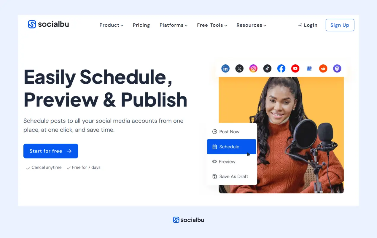 SocialBu- social media scheduling tools for startups