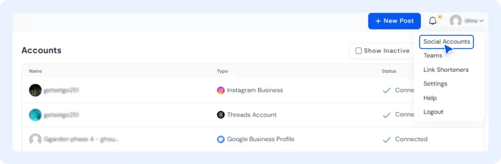 Socialbu accounts