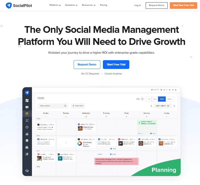 Landing page image of SocialPilot