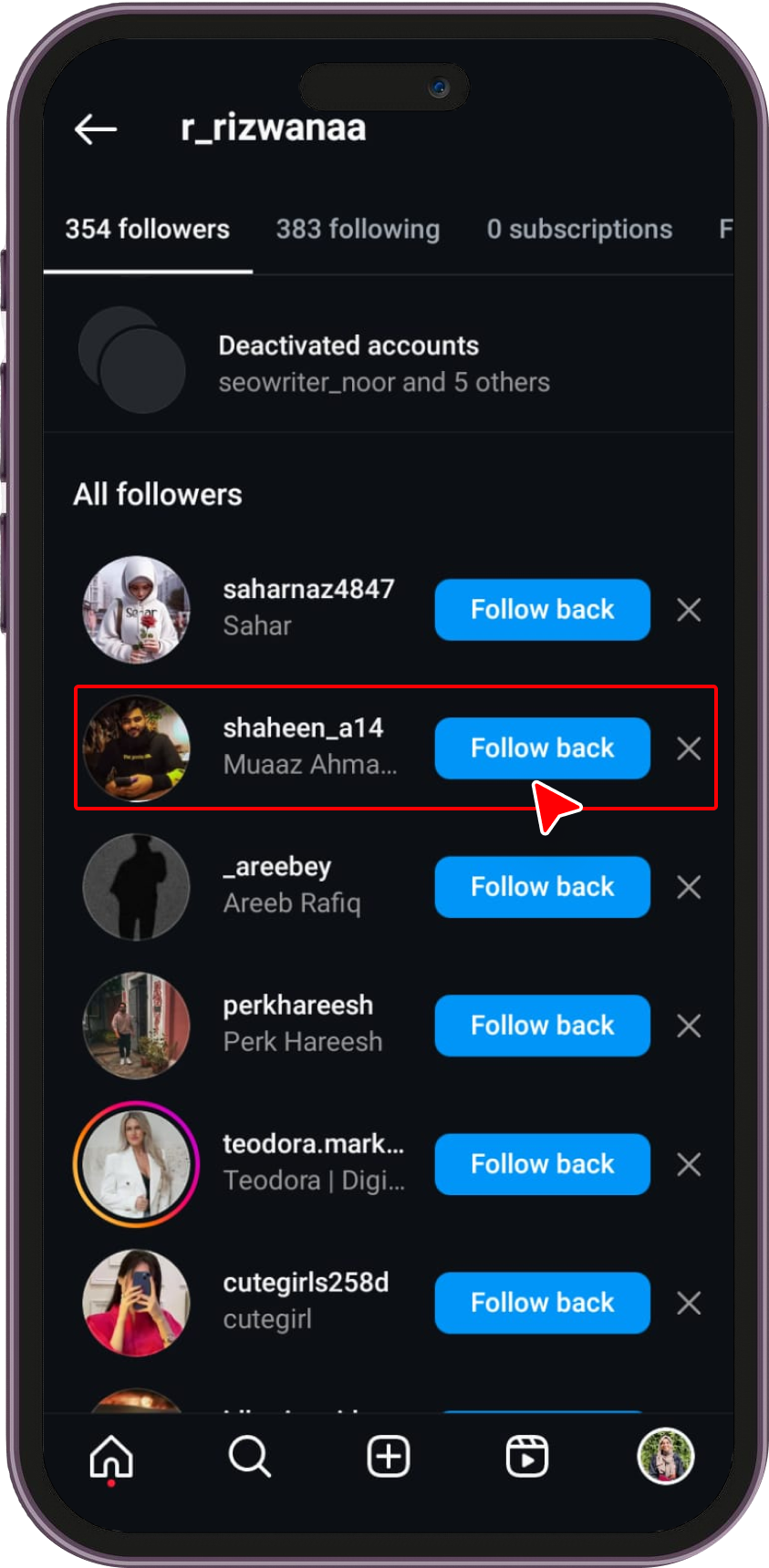 how to hide following list on instagram