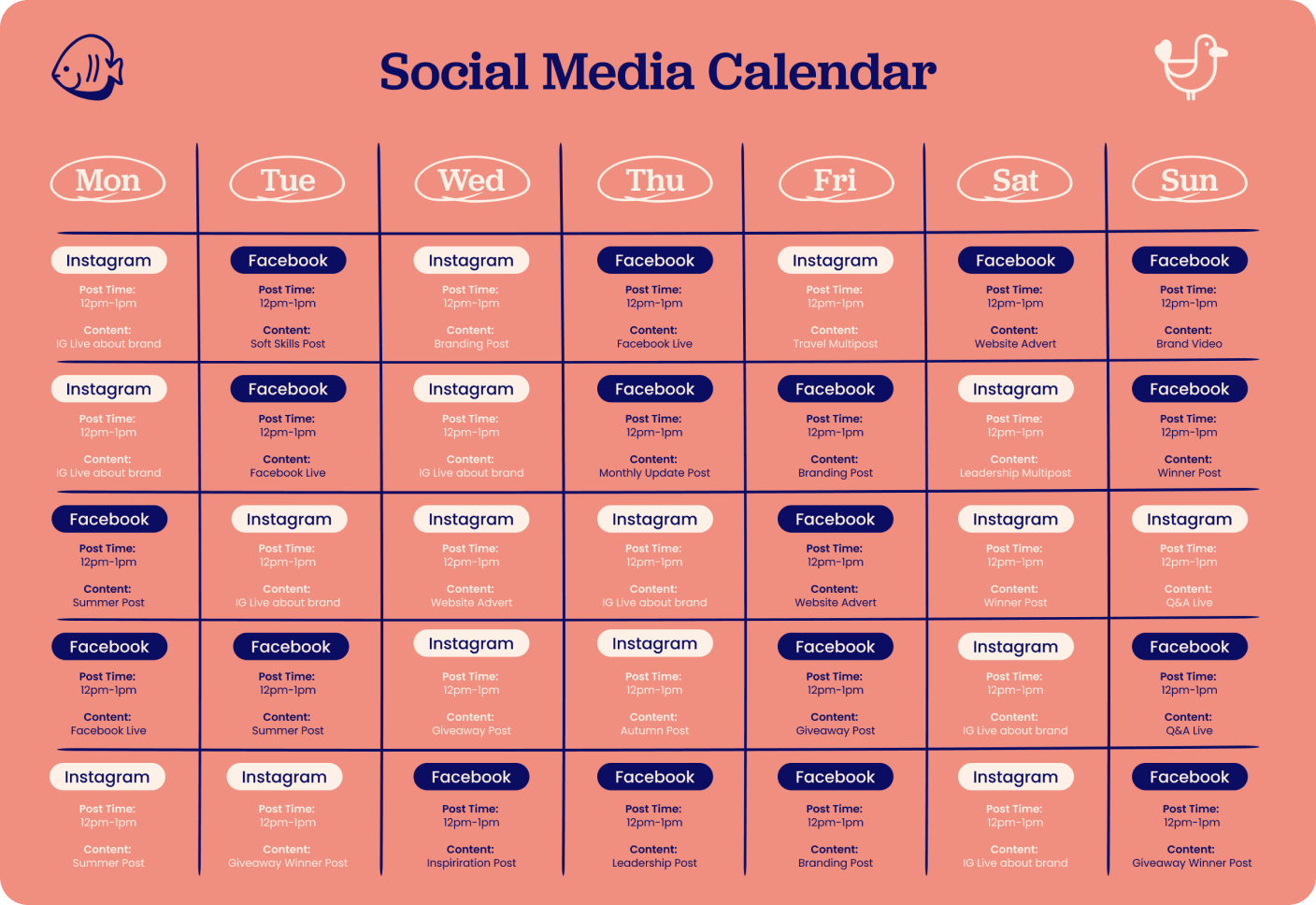 Social Media Calendar