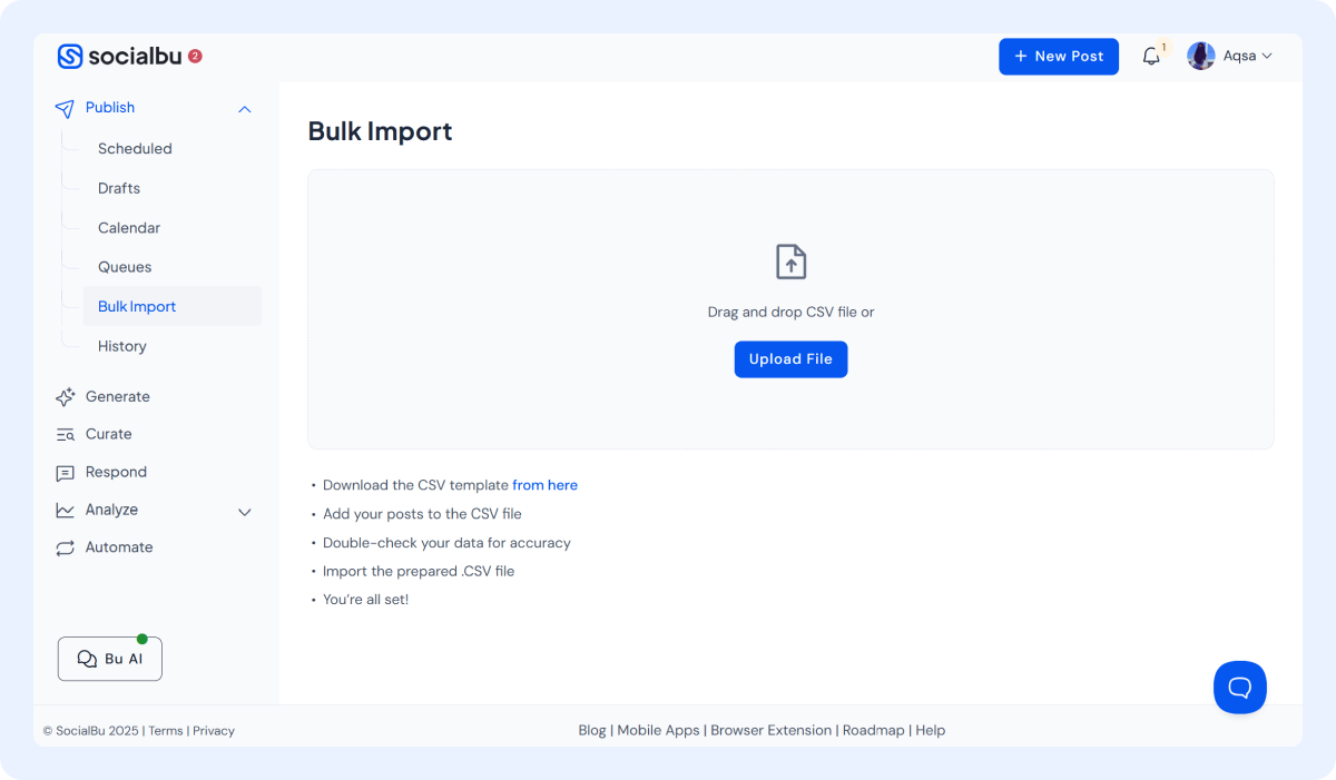 Bulk Schedule with SocialBu