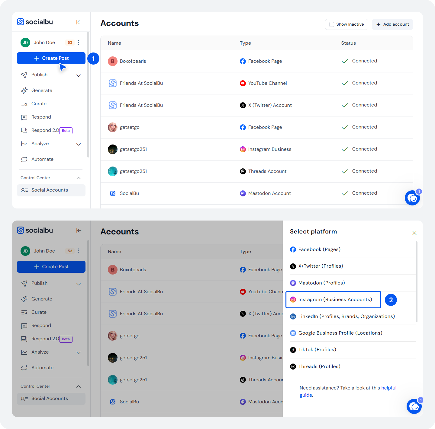 Schedule Instagram post using SocialBu 