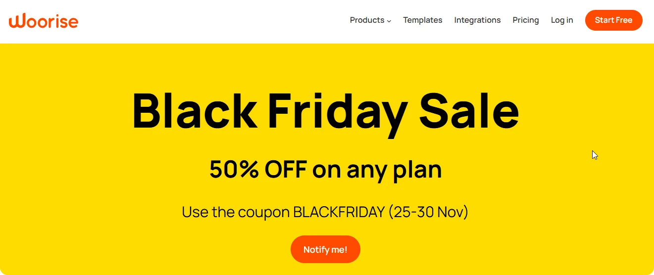 Woorise Saas Black Friday deals