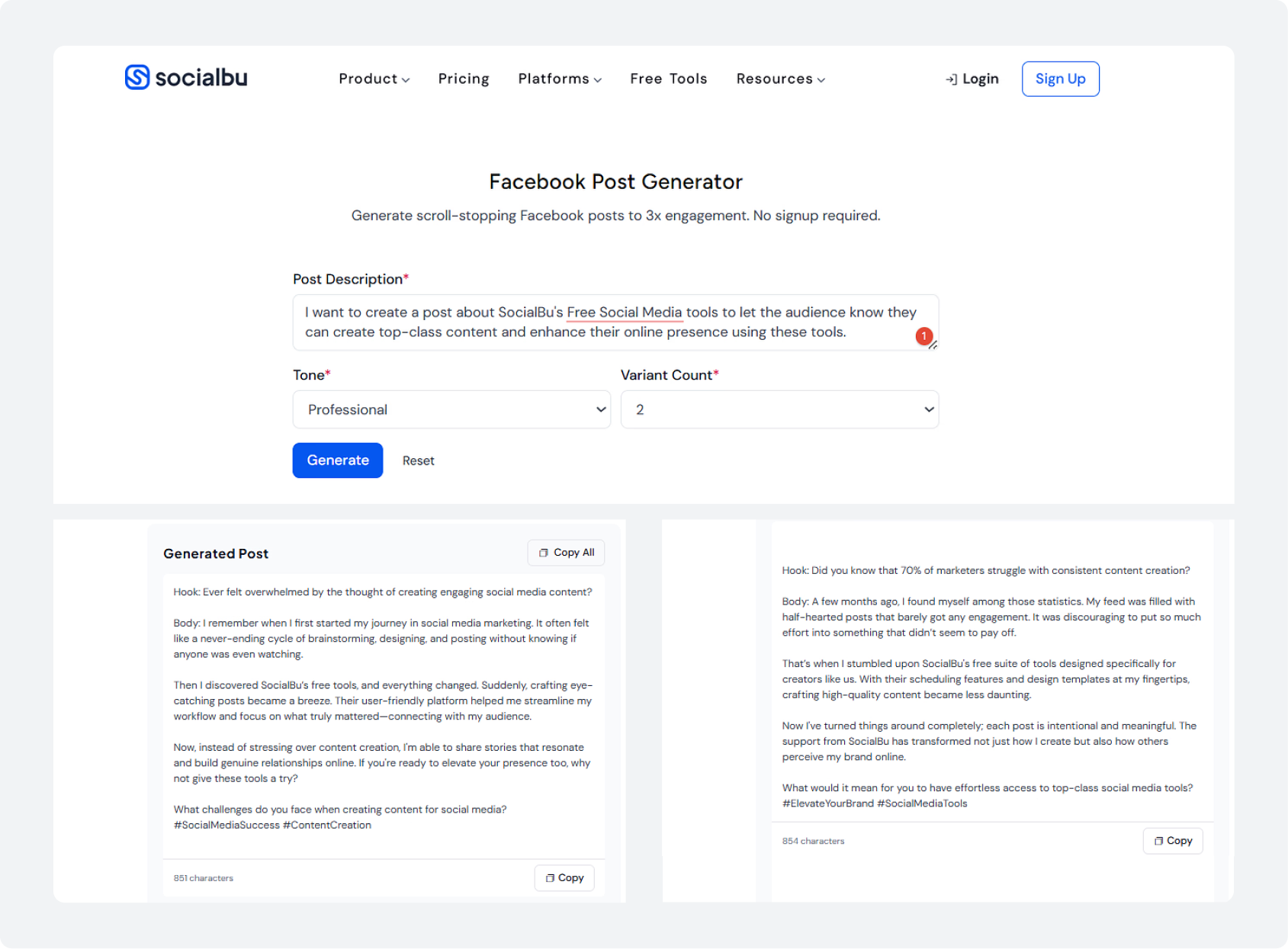 SocialBu Facebook Post Generator providing a detailed, iformative Facebook post. 
