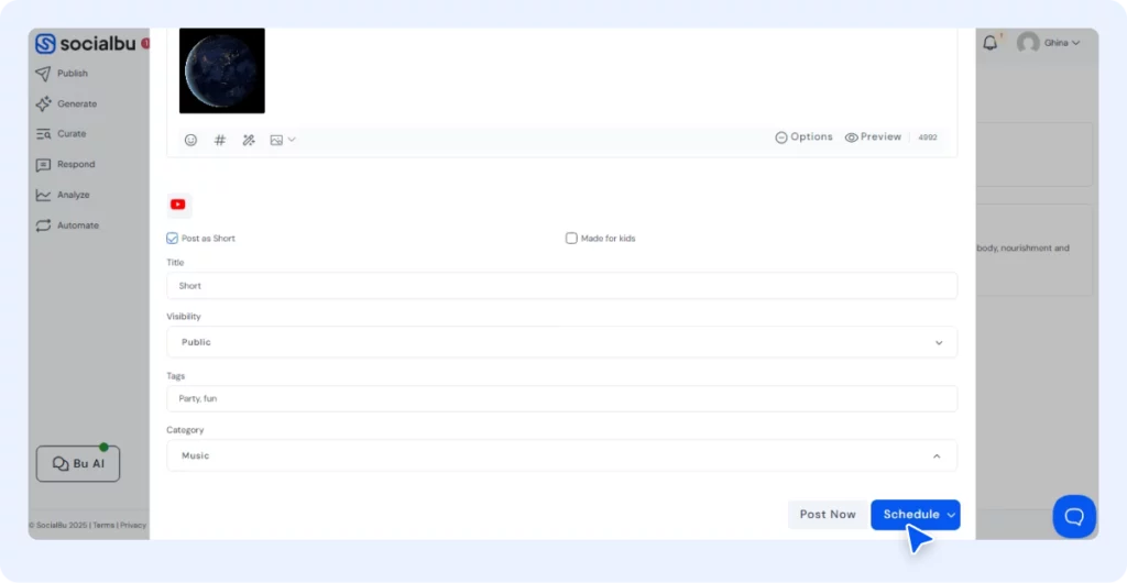 YouTube Shorts Scheduler 