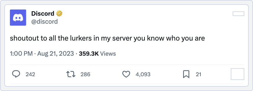  Discord's X presence