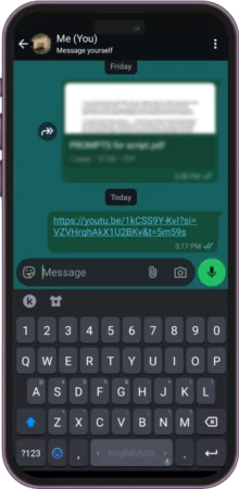 An image showing how to share YT video on whatsapp 