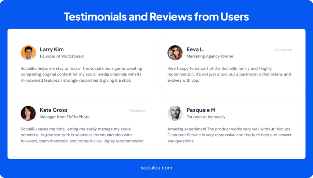 SocialBu Client Testimonials