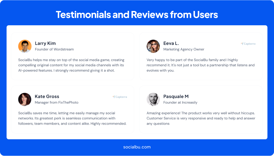 SocialBu Client Testimonials