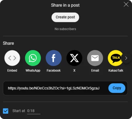 sharing video link