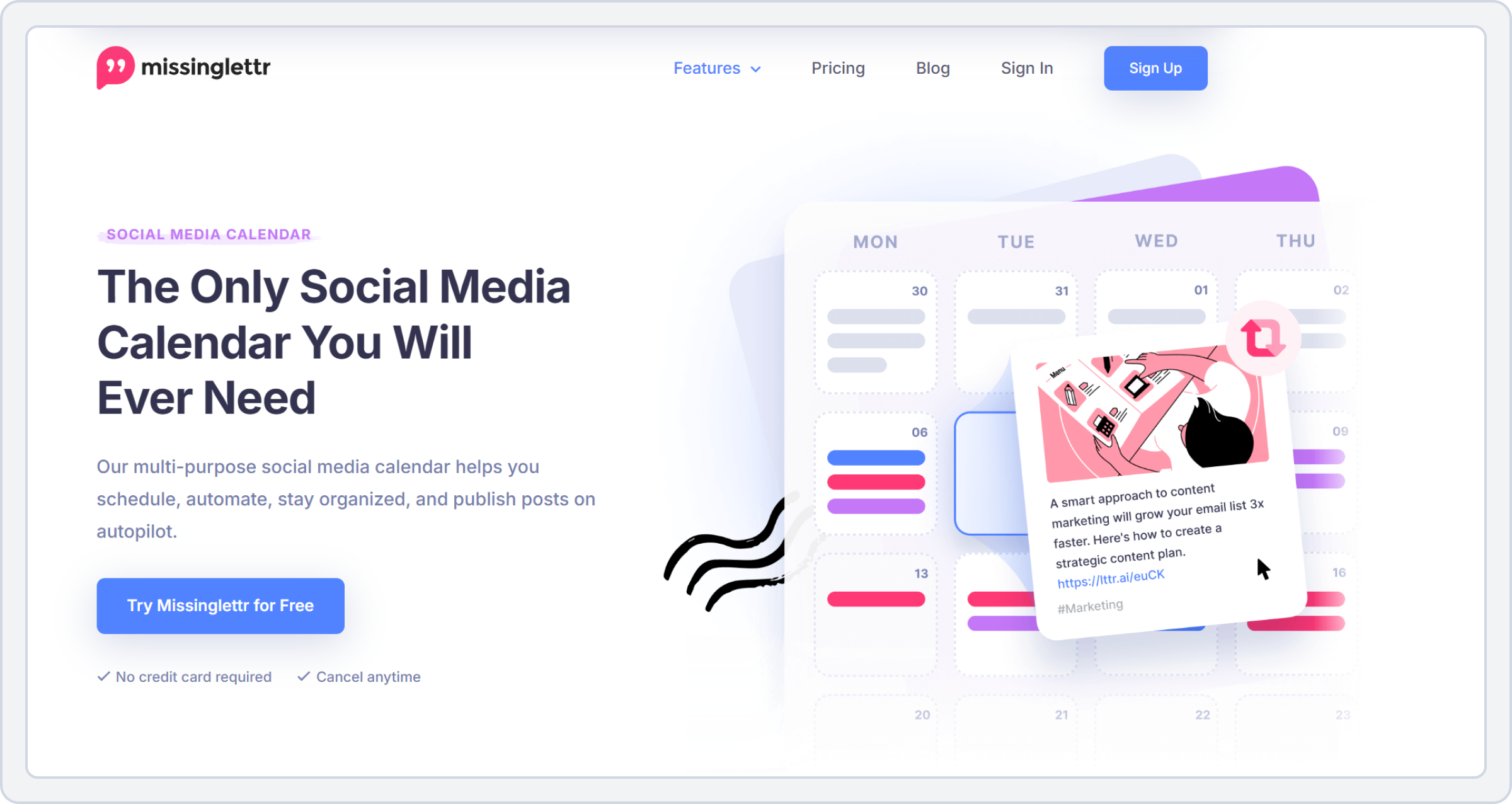 Hootsuite Alternative#5: Missinglettr