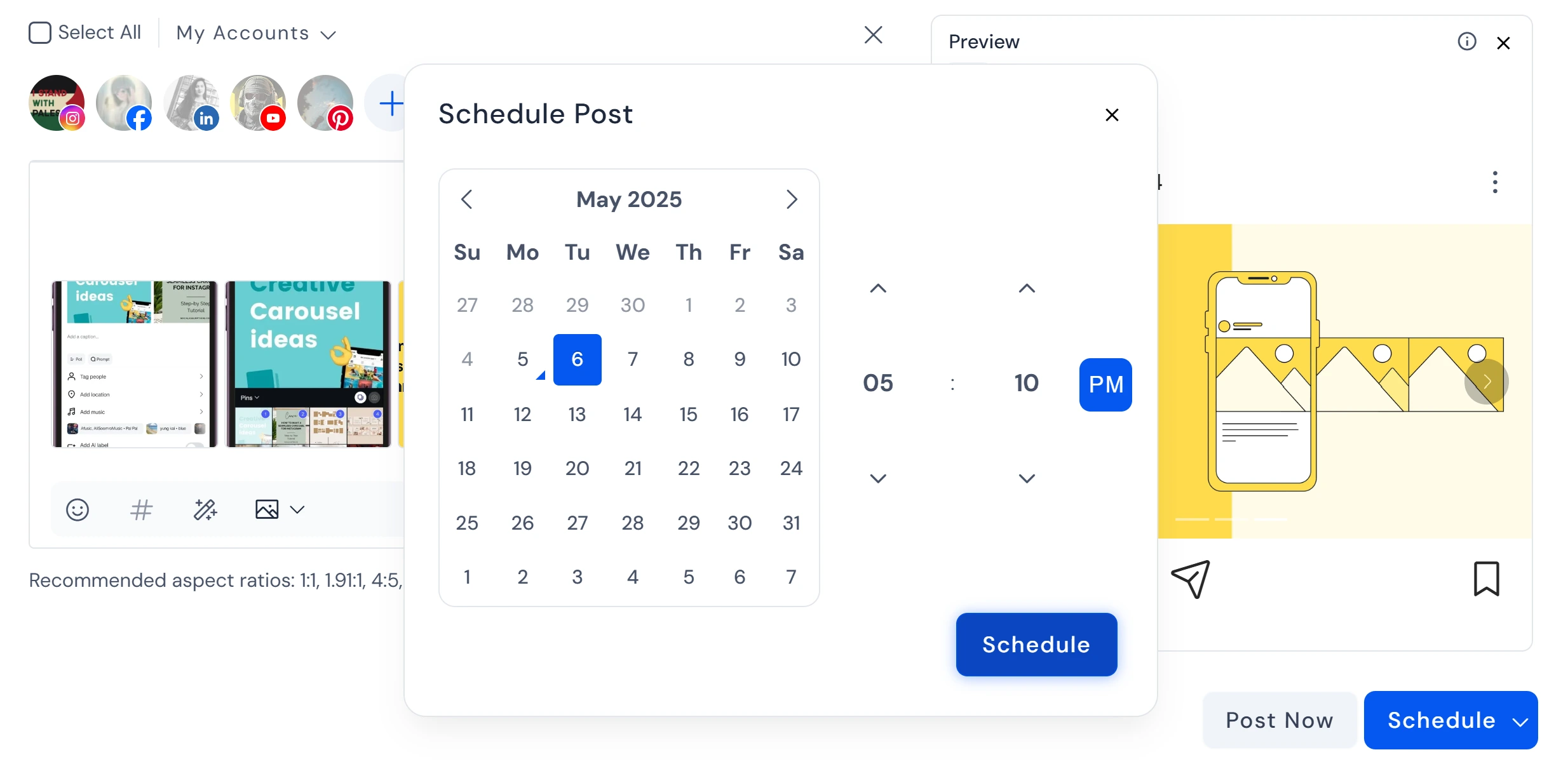 Schedule or Publish Your Carousel