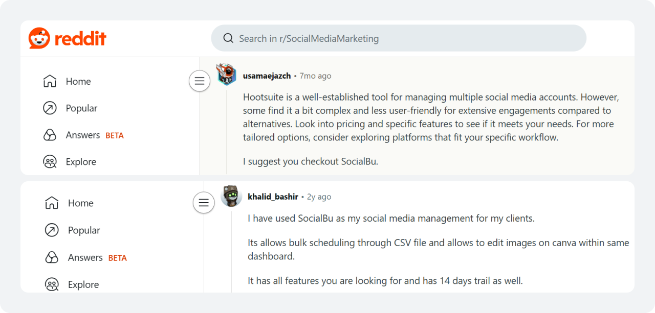 SocialBu Reddit