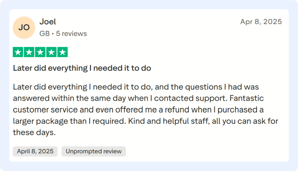 Later Review