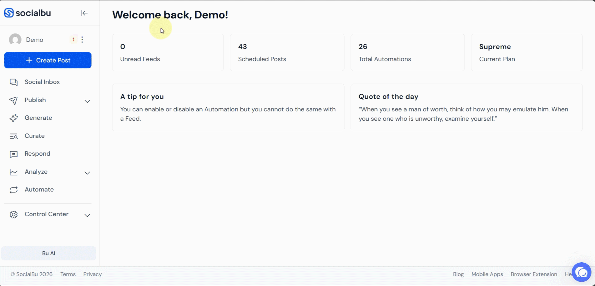 GIF showing smart scheduling with SocialBu