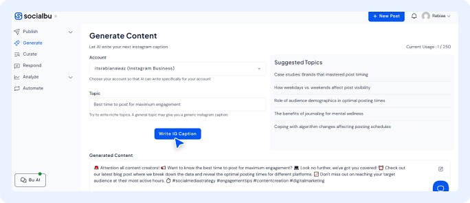 AI Batch Content Creation via SocialBu’s AI Content Assistant