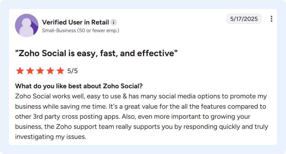 Zoho Social Reviews