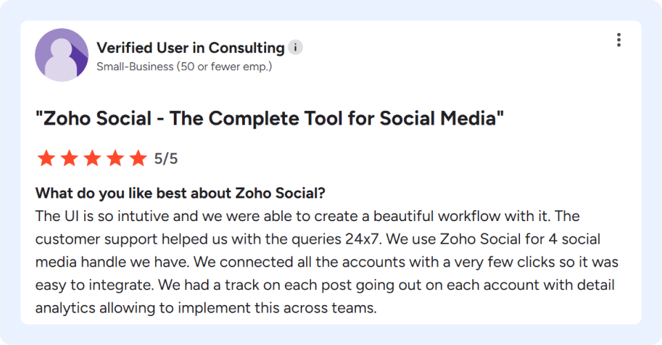 Zoho Social Reviews