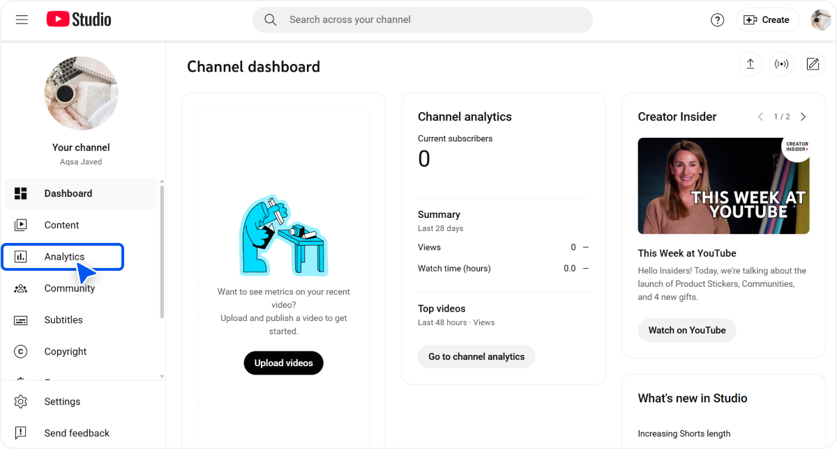 Use YouTube Analytics for best time to post YouTube shorts