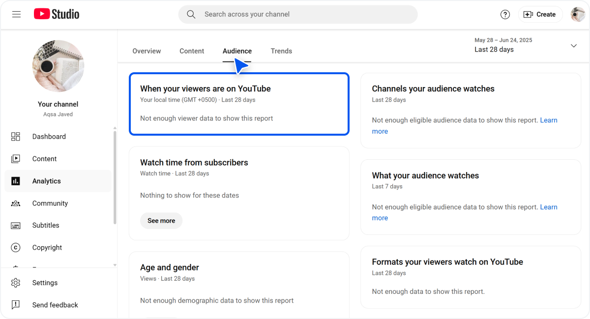 Use YouTube Analytics for best time to post YouTube shorts