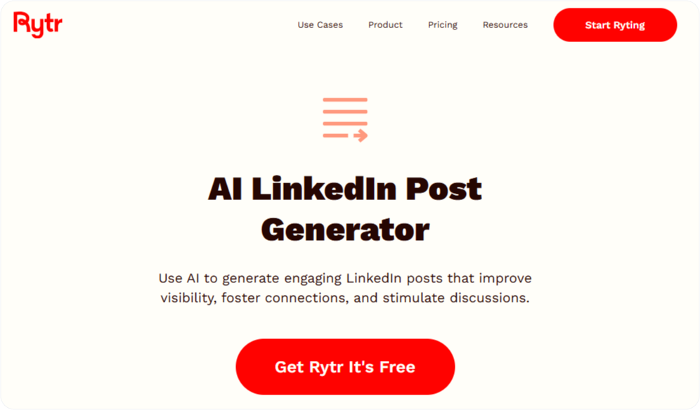 write linkedin posts with Rytr