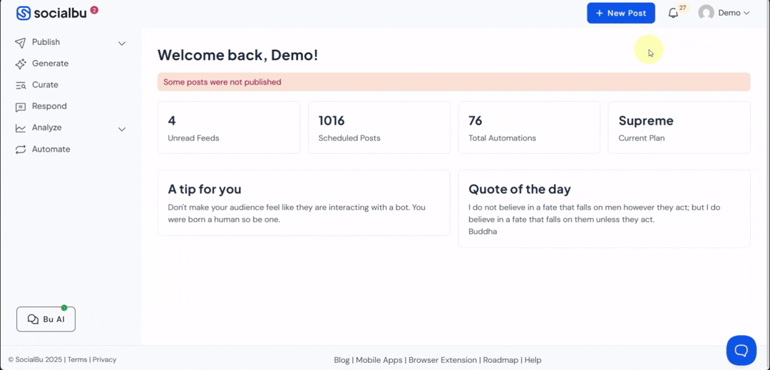 SocialBu AI-Driven Content Creation