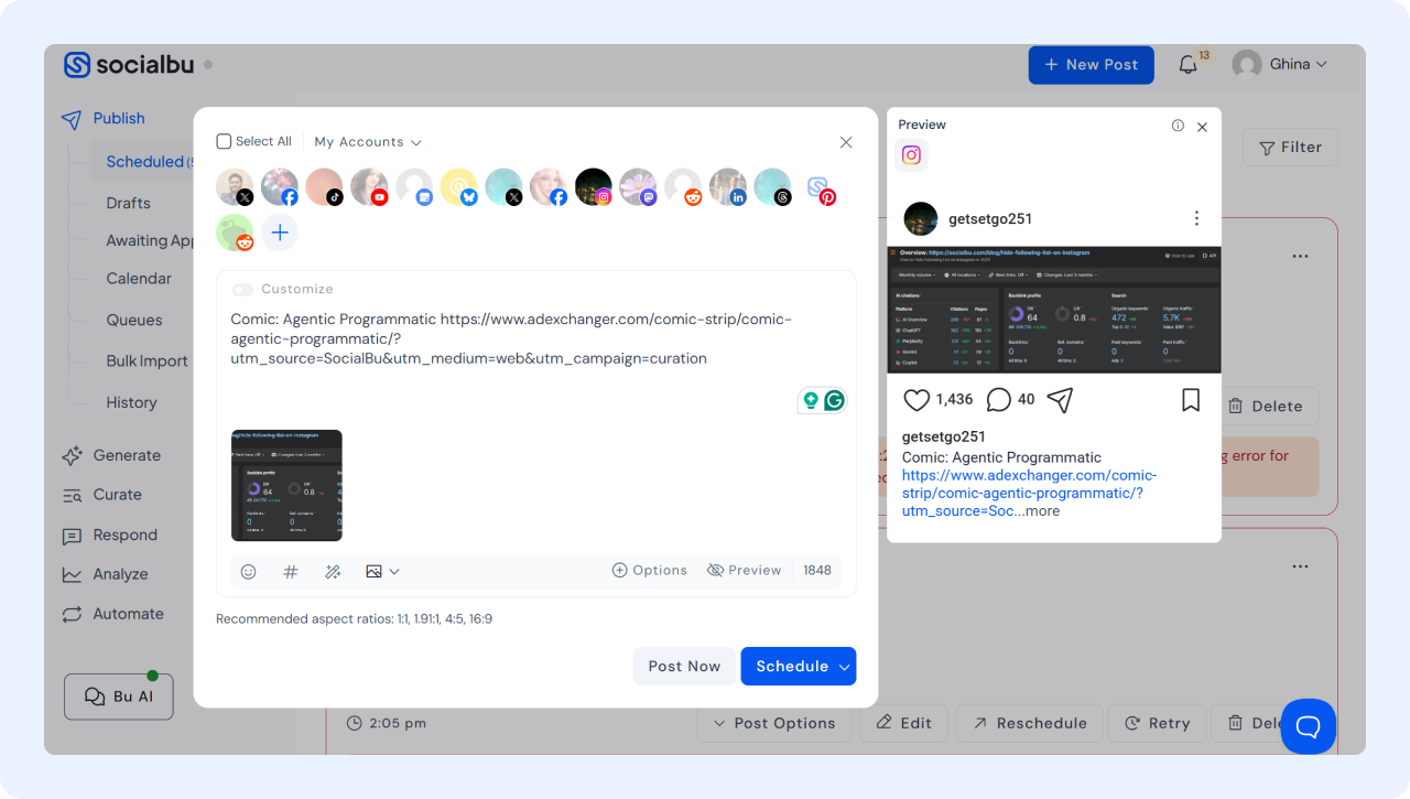 SocialBu Post Preview