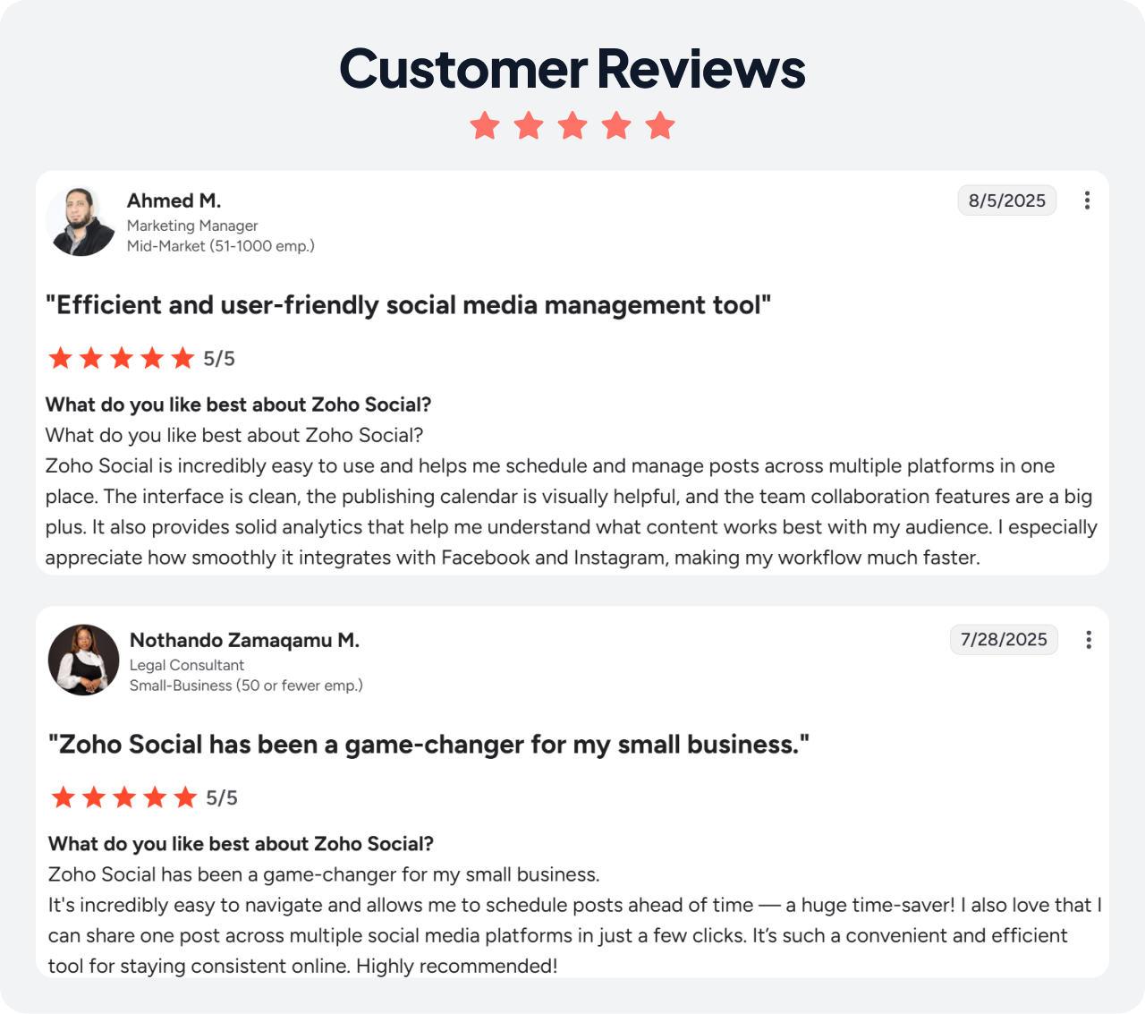 Zoho Social Customer Reviews