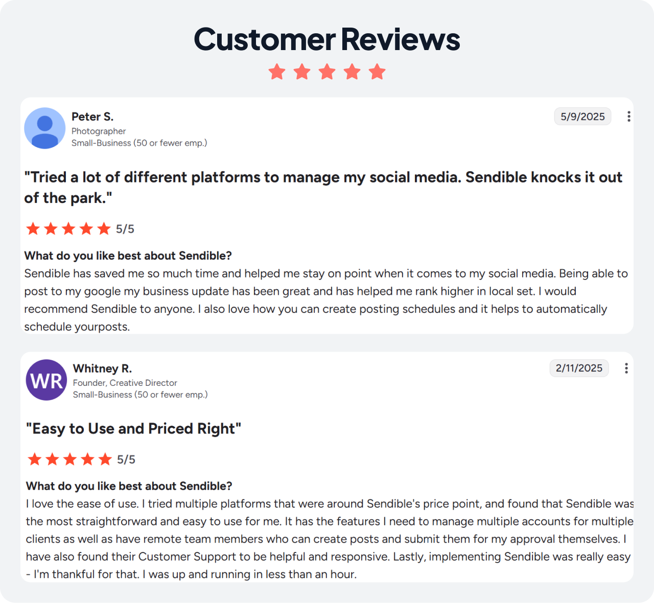 Sendible Customer Reviews