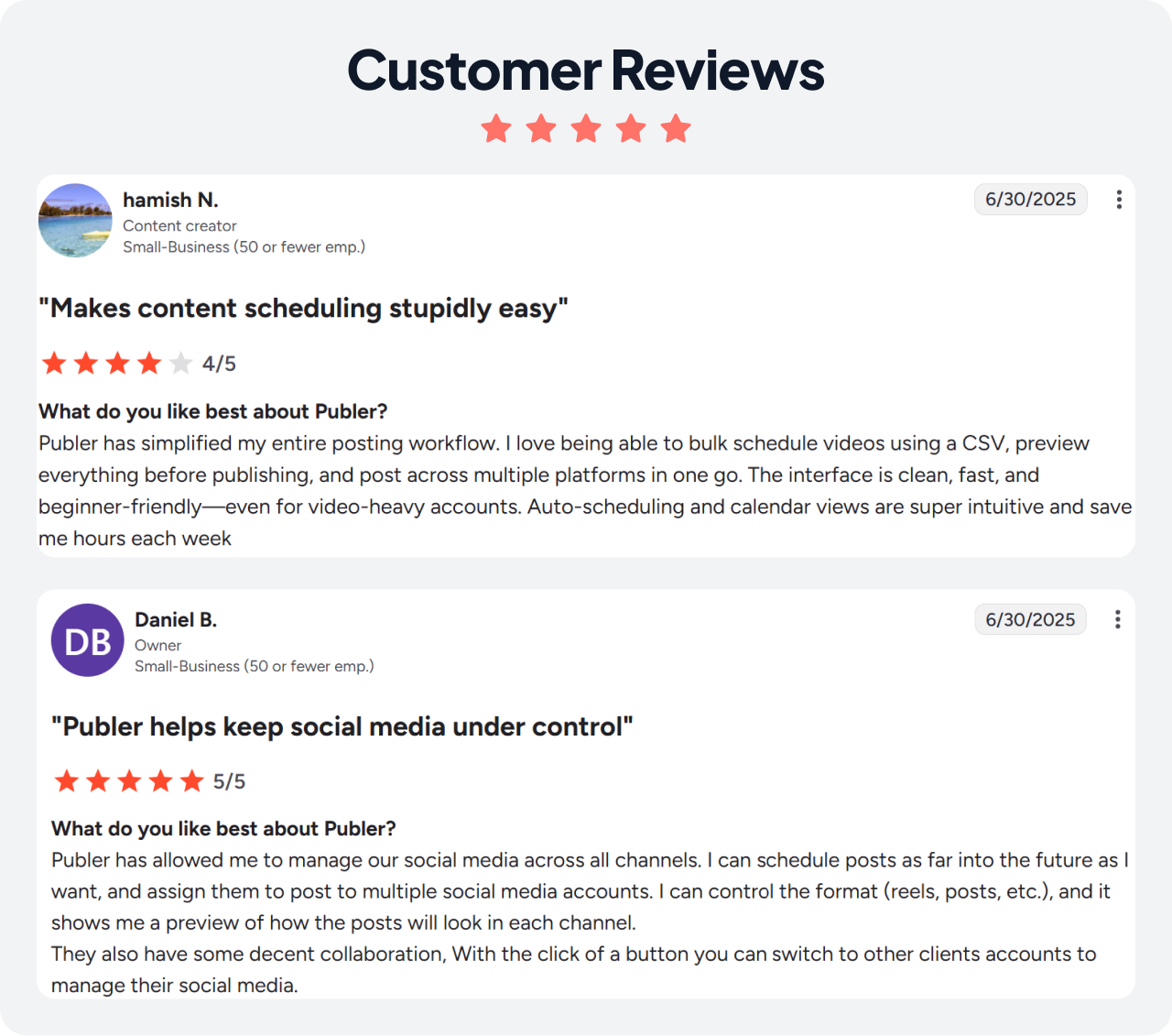 Publer Customer Reviews