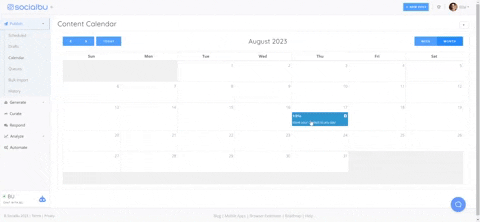 Schedule Multiple Client Posts Using SocialBu’s Calendar Drag and Drop Feature 