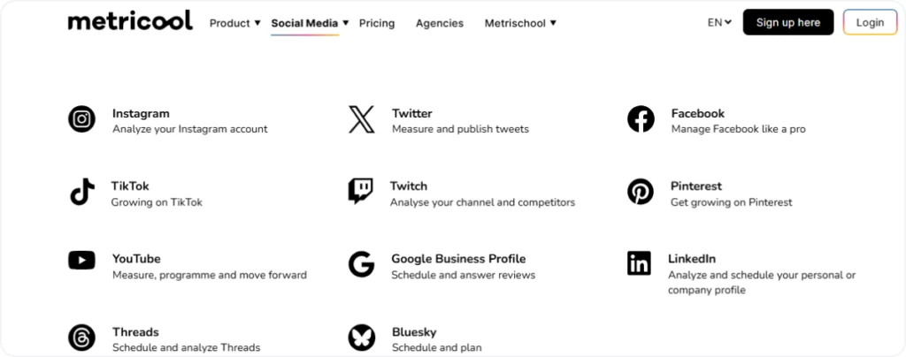 Metricool - cross platform publishing 